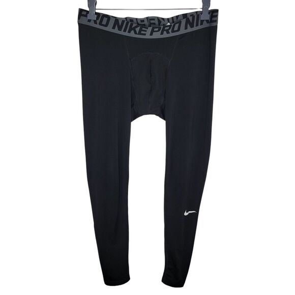 Nike Pro Dri-fit Compression Black Tights Pants Size Large - Picture 1 of 7